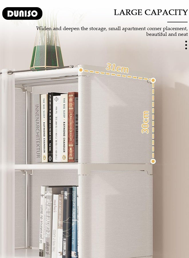 DUNISO 8-Cube Multi-Functional Closet Storage Shelves with Curtain, Cube Storage Organizer, Closet Organizer Storage, Portable Cabinet Shelving Bookshelf, DIY Bookcase, Living Room Office Closet Cubicle Rack - Image 3