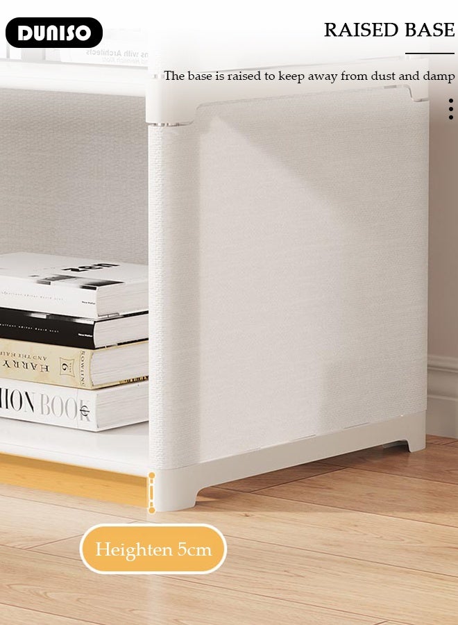 DUNISO 8-Cube Multi-Functional Closet Storage Shelves with Curtain, Cube Storage Organizer, Closet Organizer Storage, Portable Cabinet Shelving Bookshelf, DIY Bookcase, Living Room Office Closet Cubicle Rack - Image 4