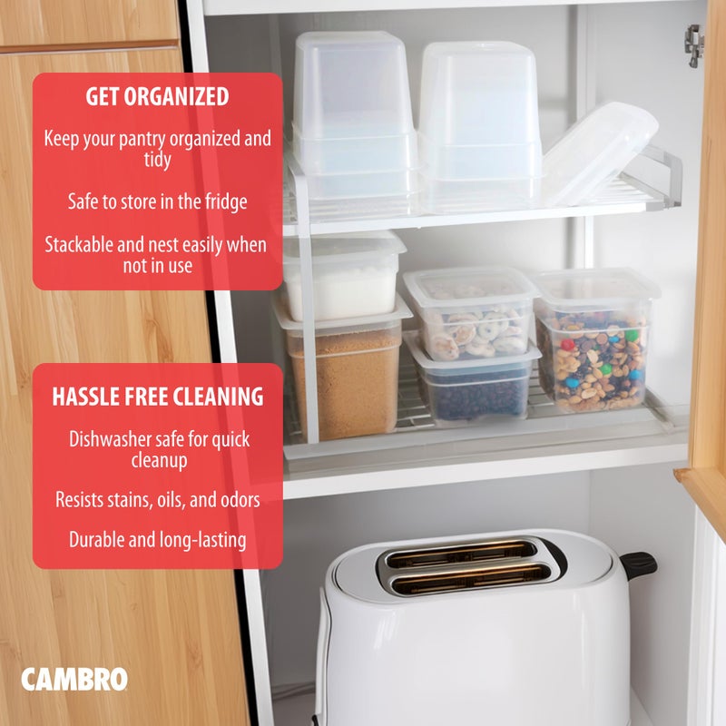Cambro Food Storage Storage Containers with Lids - Translucent (Microwave Safe and BPA-Free) - 16 and 32 oz (ounce) Food Storage Container - (20 Piece Set) - Image 5