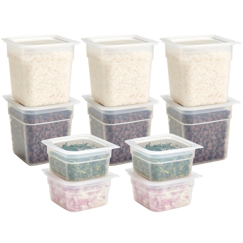 Cambro Food Storage Storage Containers with Lids - Translucent (Microwave Safe and BPA-Free) - 16 and 32 oz (ounce) Food Storage Container - (20 Piece Set) - Image 1