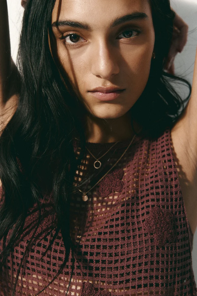 H&M Appliquéd cotton beach top