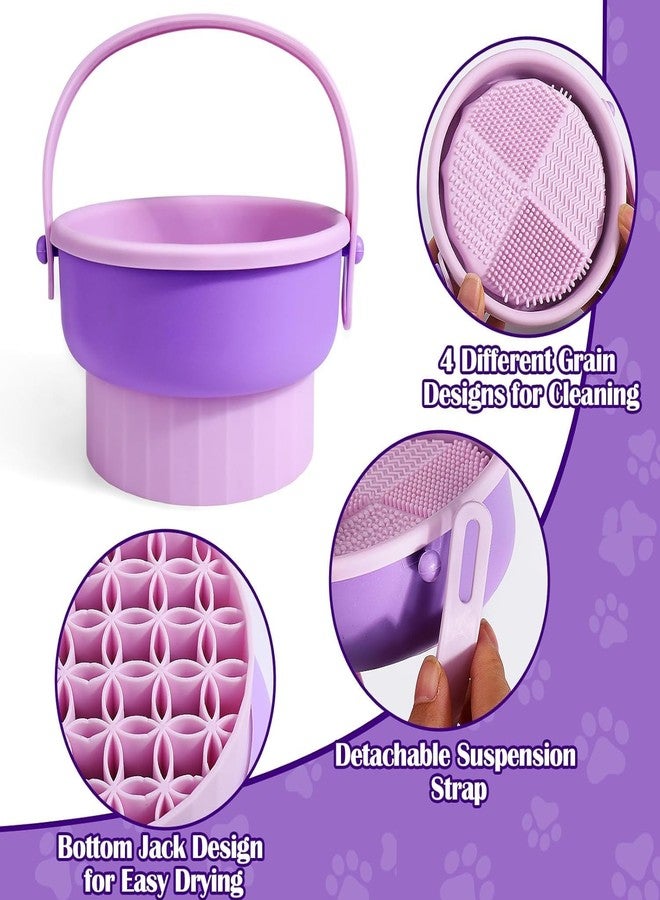 GAMAHA 3 in 1 Brush Cleaning Mat with Brush Drying Holder, Silicone Makeup Brush Cleaner Mat Make Up Brush Cleaning Bowl Cosmetic Brush Washing Tool for Makeup Brush, Sponge, Powder Puff - Image 5