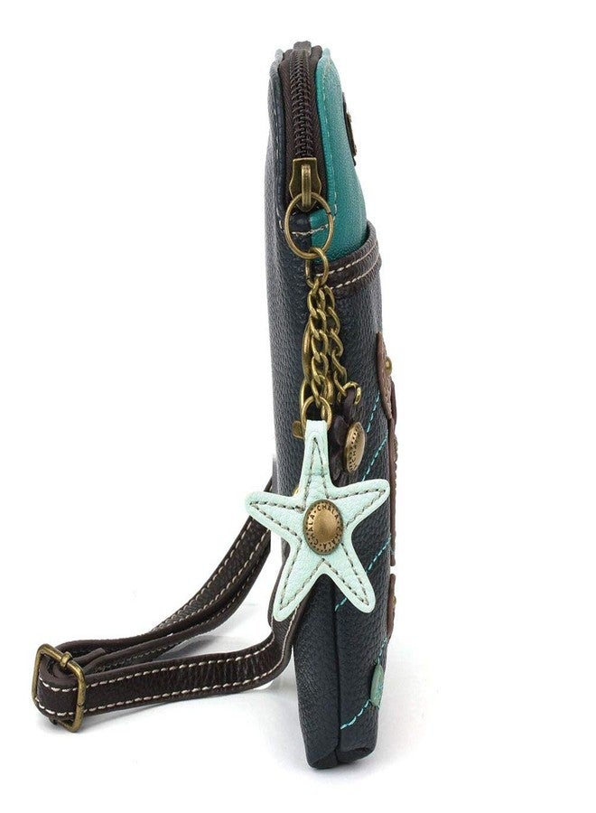 Chala Group Handbags Turtles Cellphone Crossbody Purse, Navy/Teal - Image 4