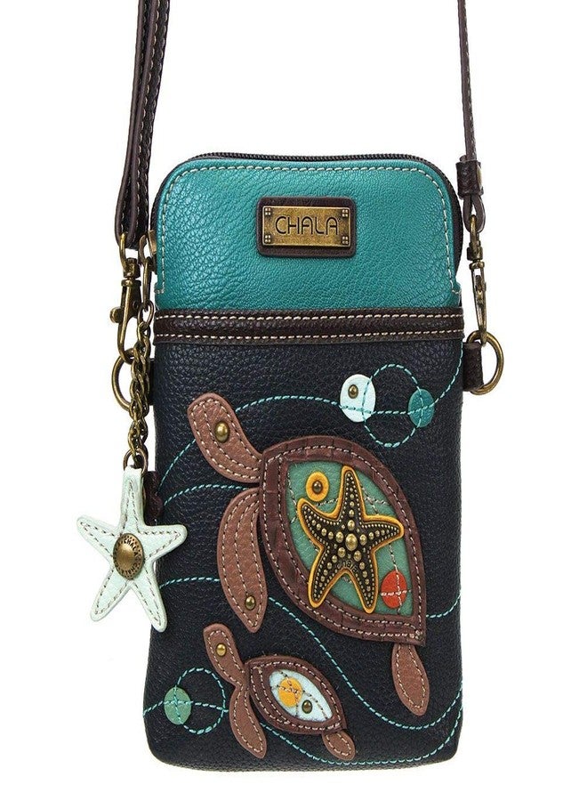 Chala Group Handbags Turtles Cellphone Crossbody Purse, Navy/Teal - Image 2