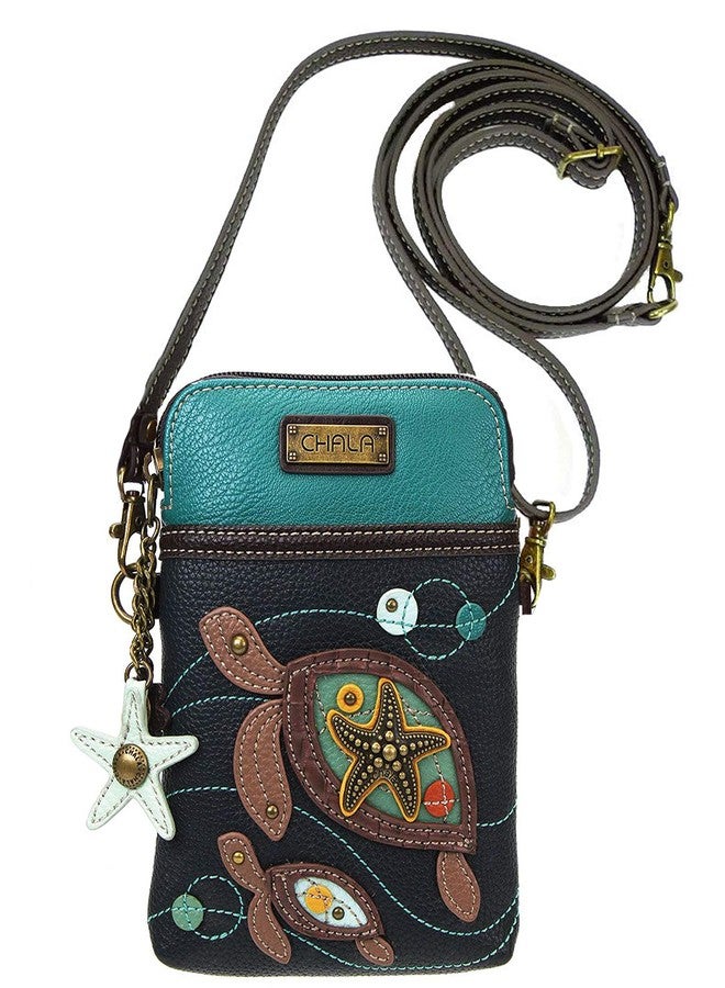 Chala Group Handbags Turtles Cellphone Crossbody Purse, Navy/Teal - Image 1