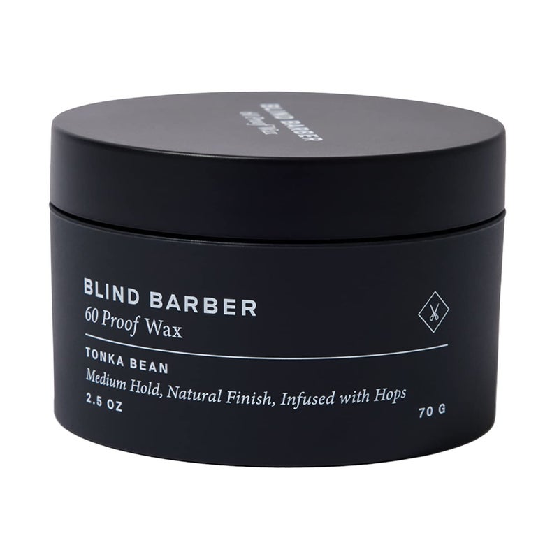 Blind Barber 60 Proof Hair Wax for Men - Water-Based Wax for Hair Styling - Medium, Workable Hold & Shine - Made with Volumizing Hops Extract - Cruelty-Free - Tonka Bean Scent (2.5 Oz) - Image 1