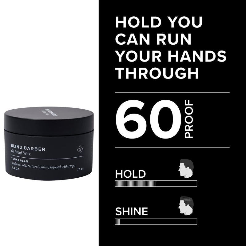 Blind Barber 60 Proof Hair Wax for Men - Water-Based Wax for Hair Styling - Medium, Workable Hold & Shine - Made with Volumizing Hops Extract - Cruelty-Free - Tonka Bean Scent (2.5 Oz) - Image 3
