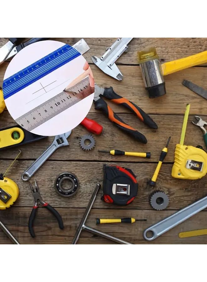 Multifunctional Professional Aluminum Alloy Ruler Set 1772 Inch With Safety Cutting Groove - Image 5
