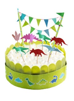 ThePartyPopper Pack of 12 Dino Themed Cupcake Toppers  - Image 1