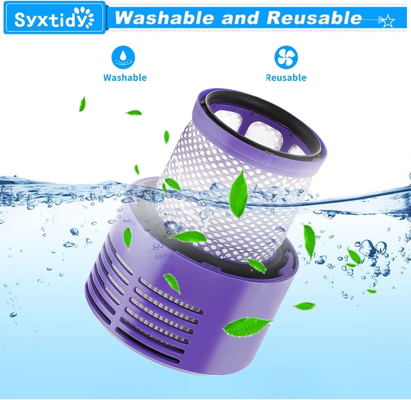عبوتان من فلاتر الاستبدال المناسبة لسلسلة Dyson V10 Cyclone، وV10 Absolute، وV10 Animal، وV10 Total Clean، وSV12، لاستبدال رقم قطعة Dyson 969082-01 - Image 4