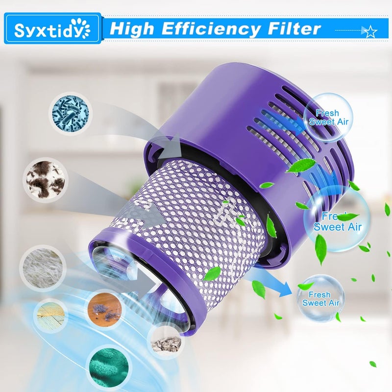 عبوتان من فلاتر الاستبدال المناسبة لسلسلة Dyson V10 Cyclone، وV10 Absolute، وV10 Animal، وV10 Total Clean، وSV12، لاستبدال رقم قطعة Dyson 969082-01 - Image 3