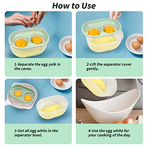 MTFATBEST Egg White Separator with Egg Beater, Egg Separator Yolk White Separator Egg Filter Storage Box Food Grade Level Kitchen Gadgets Egg Separator for Kitchen Cooking Gadgets - Image 4