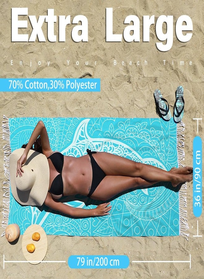 Widdonen Turkish Beach Towel Quick Dry Absorbent Cotton Lightweight Thin Bathroom Bath Pool Swim Towels Extra Large Oversized Sand Free Towel Beach Accessories Essentials Stuff Cloud Gift for Adults - Image 5