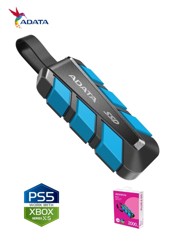 أداتا محرك أقراص SSD خارجي SC740 سعة 2000 جيجابايت من النوع C USB3.2 الجيل الثاني | محرك أقراص الحالة الصلبة المحمول متوافق مع PS5 XBOX Iphone 16 Android Phone 2TB  - Image 3