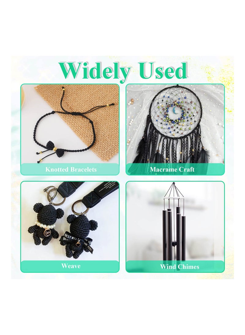 SYOSI Black Nylon String 0.8mm Nylon Thread Chinese Knotting Cord Tarred Twine Outdoor String for Braided Bracelets, Beading, Necklaces, Macrame Craft, Wind Chime, Blinds, Jewelry Making - Image 5