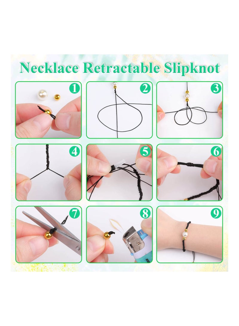 SYOSI Black Nylon String 0.8mm Nylon Thread Chinese Knotting Cord Tarred Twine Outdoor String for Braided Bracelets, Beading, Necklaces, Macrame Craft, Wind Chime, Blinds, Jewelry Making - Image 4