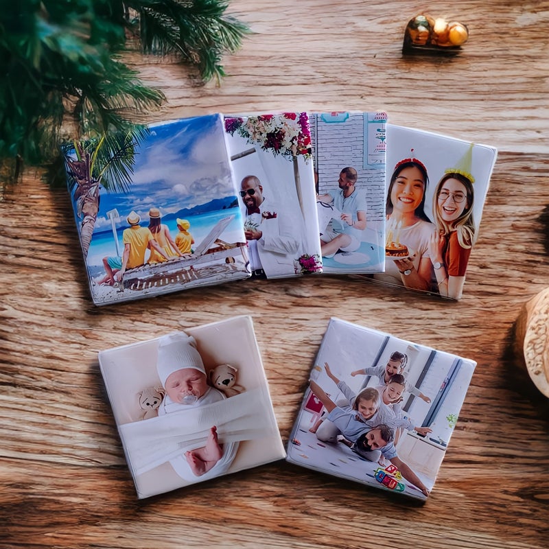 2pcs Square Magnetic Photo Holders 5x5cm Metal Wall Decor Home Office - Image 1