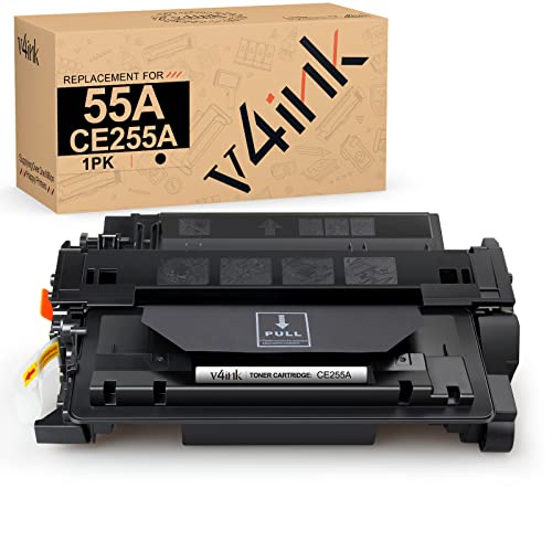 v4ink CE255A Toner Cartridge Compatible Replacement for HP 55A Toner Cartridge Black Ink for HP P3015 P3015d P3015dn P3015n HP Enterprise 500 MFP M521dn M521dw Printer - Image 1