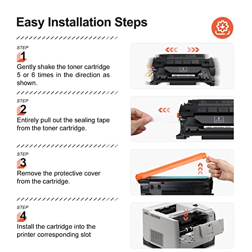 v4ink CE255A Toner Cartridge Compatible Replacement for HP 55A Toner Cartridge Black Ink for HP P3015 P3015d P3015dn P3015n HP Enterprise 500 MFP M521dn M521dw Printer - Image 5