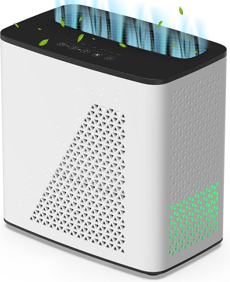 YIOU Air Purifier for Bedroom Home Large Room Up to 1295 Ft H13 True HEPA Filter for Pets Hair Wildfires Smoke Dander Pollen Quiet 20dB Air Cleaner for Office Living Room Kitchen Dorm White