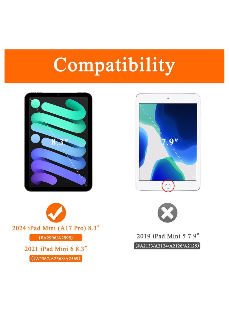 Case Compatible with Ipad Mini 7 Case 2024 A17 Pro Smart Cover with Pencil Holder and Soft Baby Skin Silicone Back and Full Body Protection  Auto Wake/Sleep Cover For Ipad Mini 7th 6th Gen (Gold) - Image 2