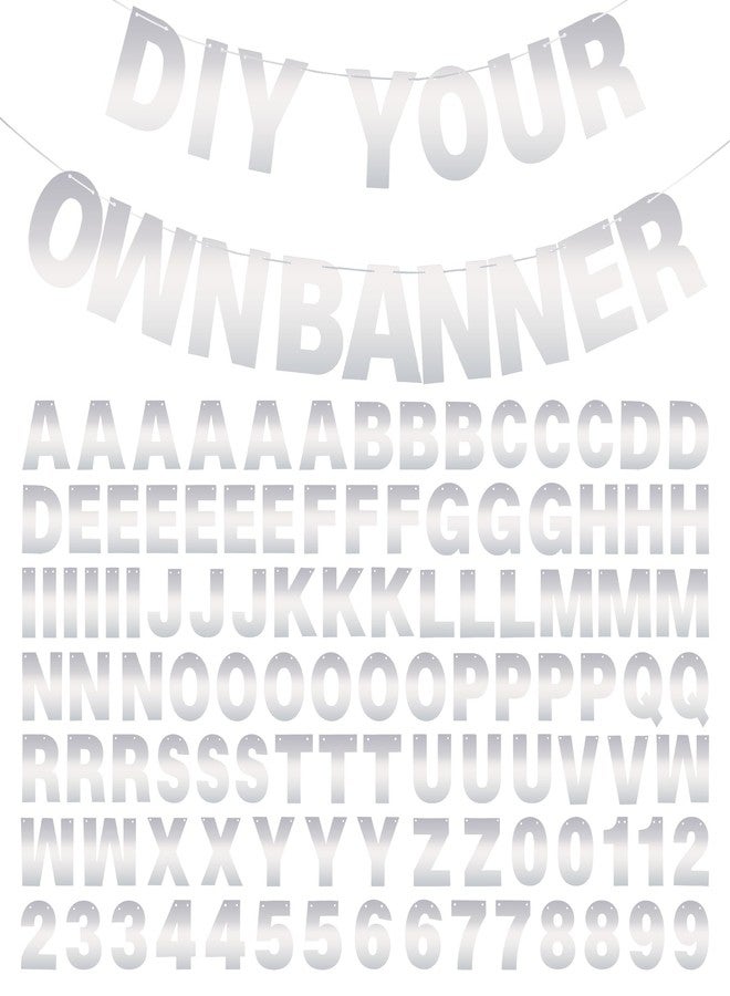 ميفنجدا طقم لافتات يمكنك صنعها بنفسك مع حروف فضية لامعة، لافتات عيد ميلاد قابلة للتخصيص، لافتة تخرج، لافتات معلقة للحفلات مخصصة لحفلات التخرج وحفلات الزفاف وتزيين حفلات استقبال المولود (فضي لامع) - Image 1