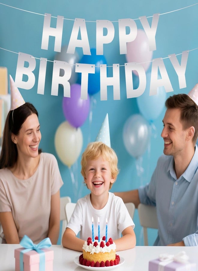 ميفنجدا طقم لافتات يمكنك صنعها بنفسك مع حروف فضية لامعة، لافتات عيد ميلاد قابلة للتخصيص، لافتة تخرج، لافتات معلقة للحفلات مخصصة لحفلات التخرج وحفلات الزفاف وتزيين حفلات استقبال المولود (فضي لامع) - Image 5