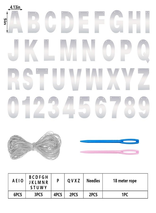 ميفنجدا طقم لافتات يمكنك صنعها بنفسك مع حروف فضية لامعة، لافتات عيد ميلاد قابلة للتخصيص، لافتة تخرج، لافتات معلقة للحفلات مخصصة لحفلات التخرج وحفلات الزفاف وتزيين حفلات استقبال المولود (فضي لامع) - Image 2