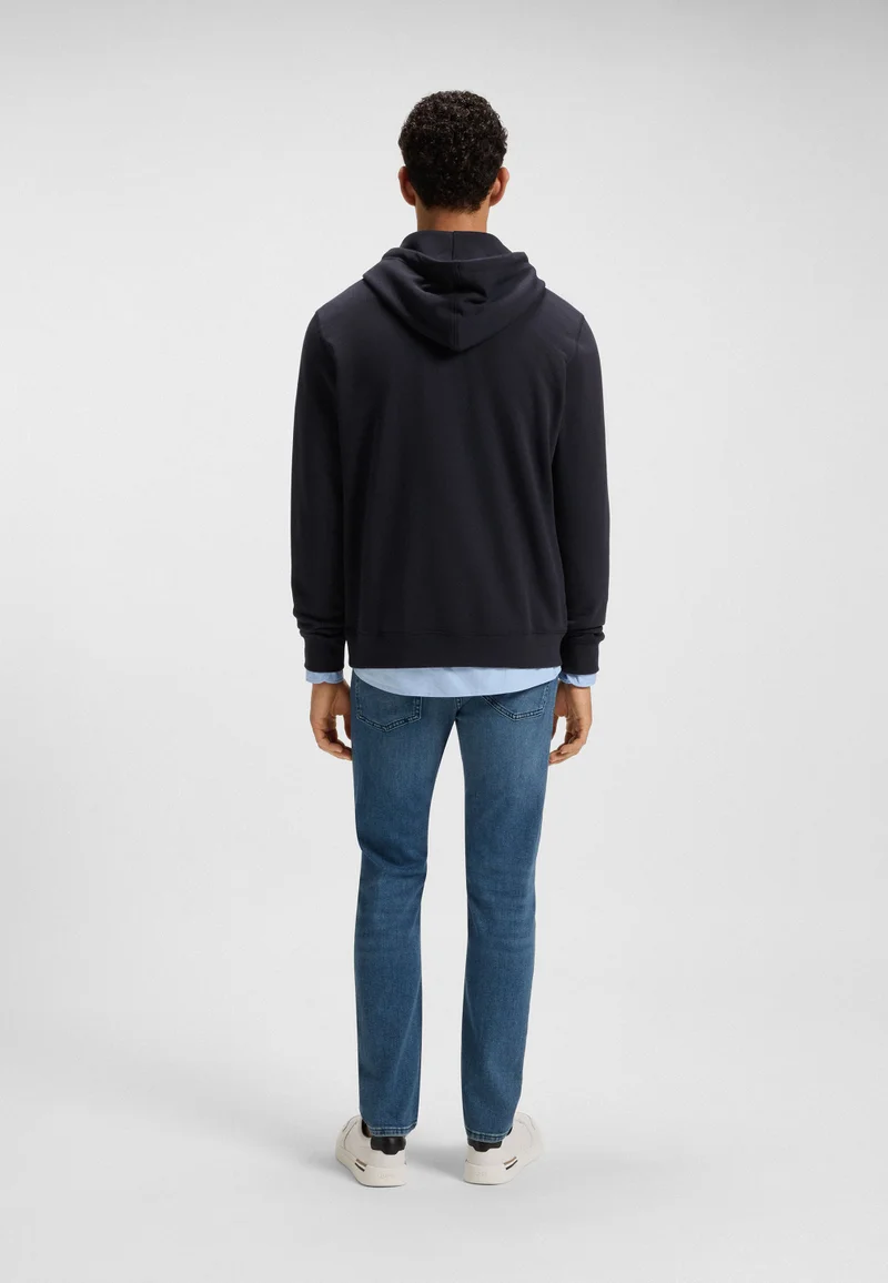 BOSS Cotton-terry hoodie with logo patch