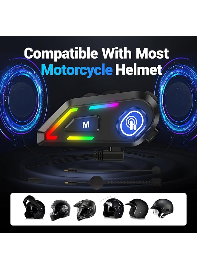 NALACAL C5 Motorcycle Helmet Bluetooth Headset – Dual Mic Helmet Speakers With Ipx5 Waterproof, Noise Cancellation, Hands-Free Call, Music & Siri Wake – Connects To 2 Phones – Great For Riding & Commuting  - Image 5