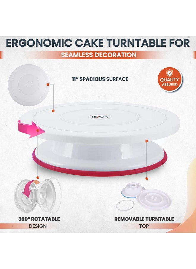 RFAQK RFAQK 700PCs Cake Decorating Kit with Baking Supplies- Cake Turntable for Decorating with Baking Pans, Leveler, 24 Numbered Piping Tips, 2 Spatulas, Fondant Tools, Video Course,Pattern Chart&More  - Image 4