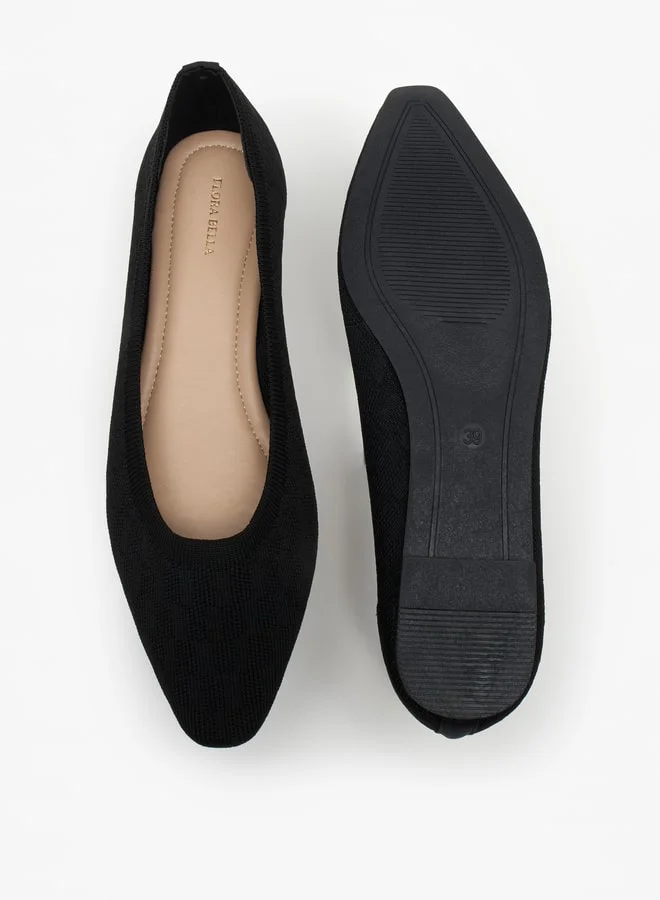 فلورا بيلا من شو إكسبرس Women's Textured Slip-On Pointed Toe Ballerina Shoes