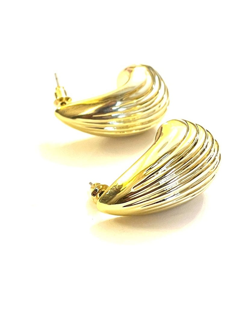 Trio Earrings Gold Bottega Drop Earrings  - Image 3