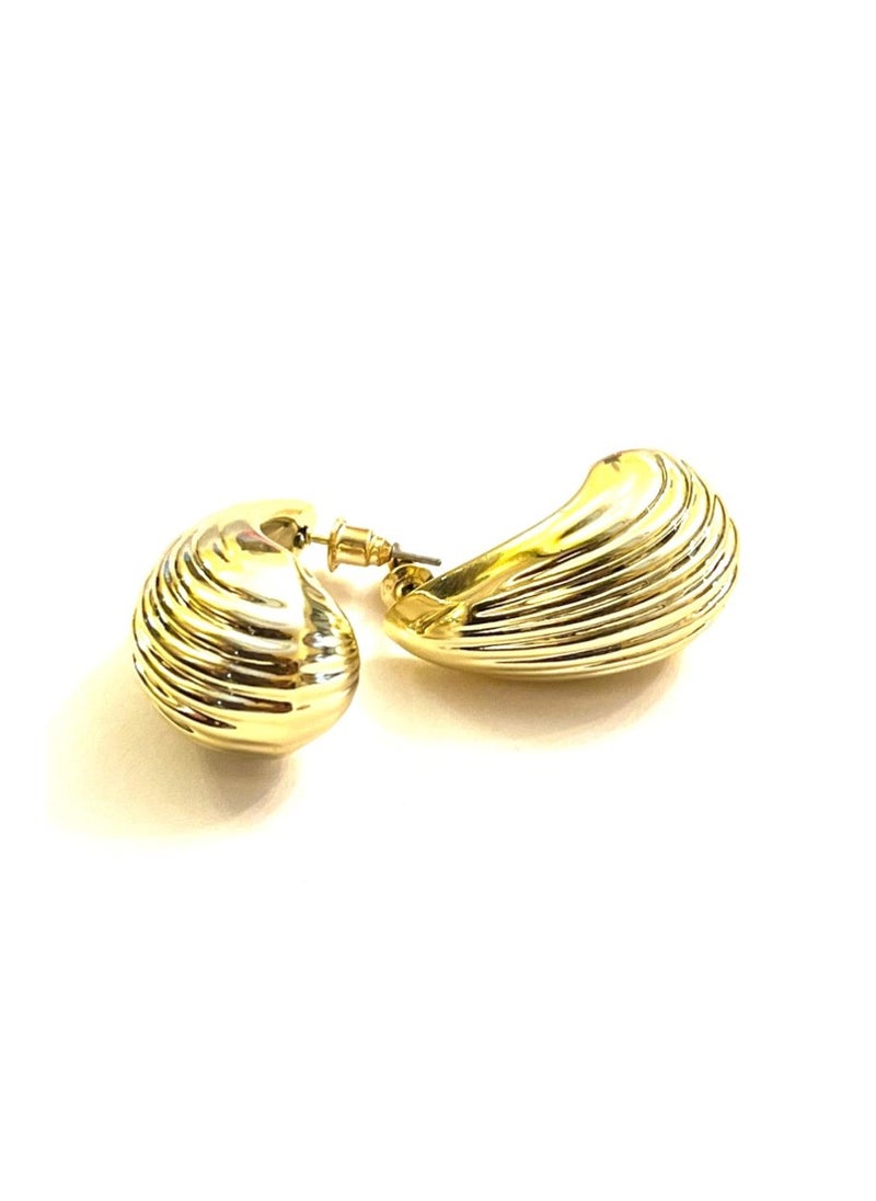 Trio Earrings Gold Bottega Drop Earrings  - Image 2