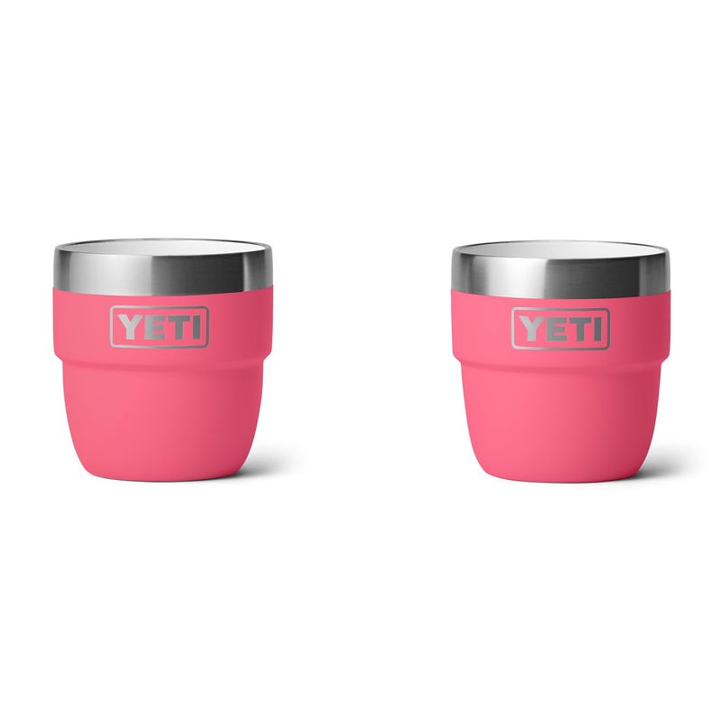 YETI Rambler 4 oz Stackable Cup, Stainless Steel, Vacuum Insulated Espresso/Coffee Cup, 2 Pack, Tropical Pink - Image 1