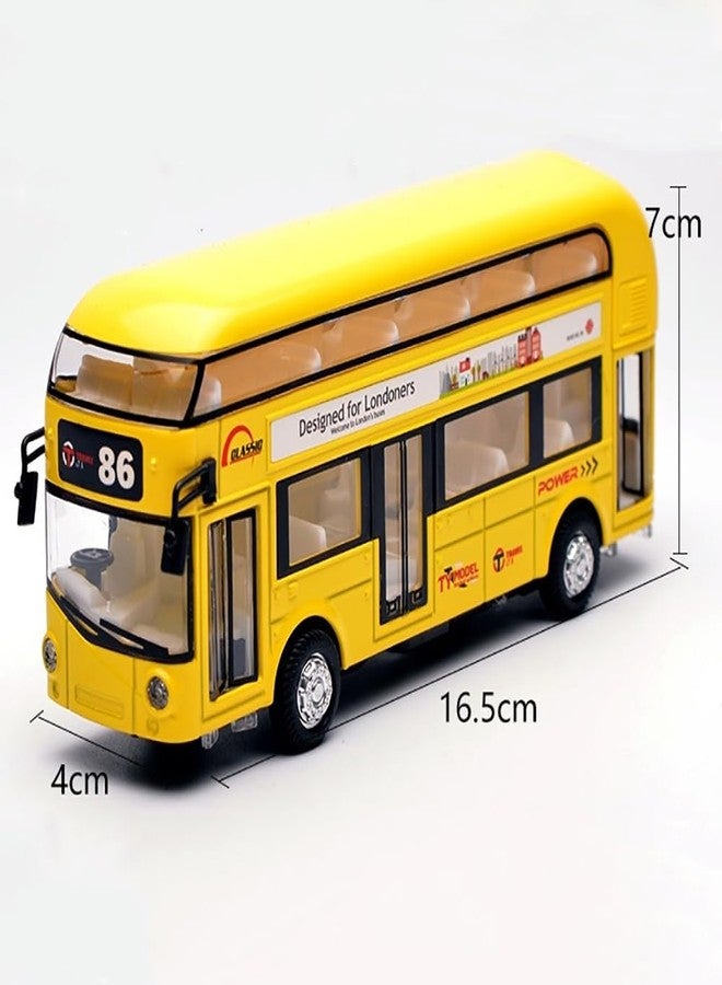 DARVICE Bus Toy Diecast Metal London Double Decker Bus Light Sound Openable Door Pullback - Image 2