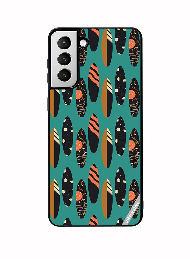 VR CREATIVE Protective Case Cover For Samsung Galaxy S22 5G Pattern With Surfboards Design Multicolour - Image 1