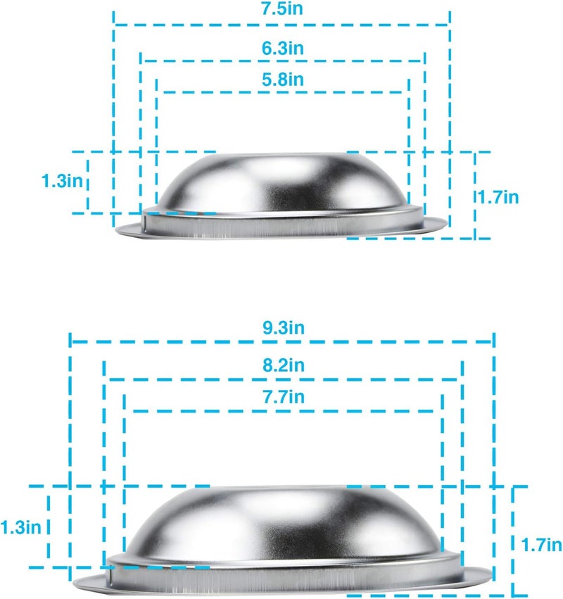 APPLIANCEMATES 4 Set Range Burner Chrome Drip Pans Bowls Replacement for Frigidaire Tappan Kenmore Electric Stove with Locking Slot Includes 2 Large 316048413 2 Small 316048414 by - Image 2