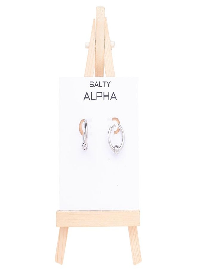 SALTY ALPHA Anti Tarnish Single (1 Side) Valyrian Earring for Men | Ear Hoop for Man | Stylish Fashion Jewellery Accessories for Boys | Minimal Jewelry | Ideal for Gifting | Marriage, Birthday | Gift for Valentine Day - Image 2