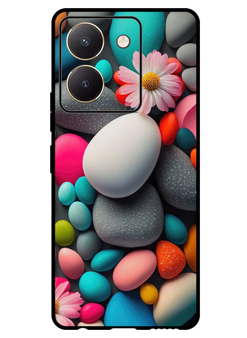 Theodor Protective Case Anti Scratch Shock Proof Bumper Cover For Vivo Y77t Colourful Stones - Image 1