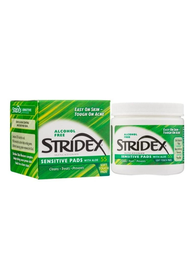 Stridex Stridex Daily Acne Care Pads with Aloe Vera - Sensitive Skin - 55 Count