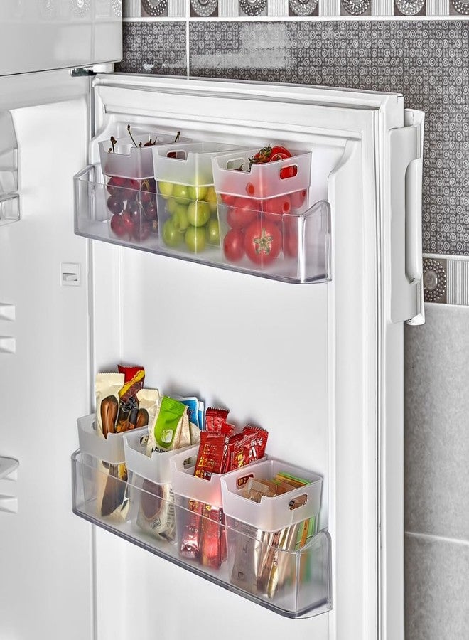 EYNEL 5-Piece Clear Plastic Multi-Purpose Organizer Bins, Fridge Side Door Storage Box Set for Refrigerator, Cabinet, Pantry - Storage for Small Items, Fruits, Vegetables - Image 2