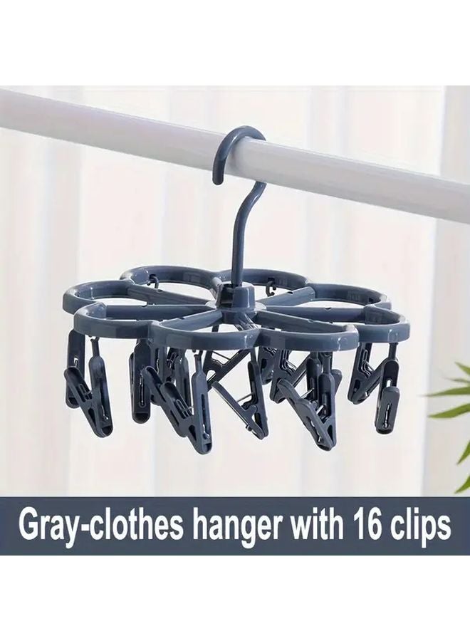 360 Degrees Rotatable Sock And Bra Hanger With 16 Clips Pink Drying Rack For Underwear - Image 5