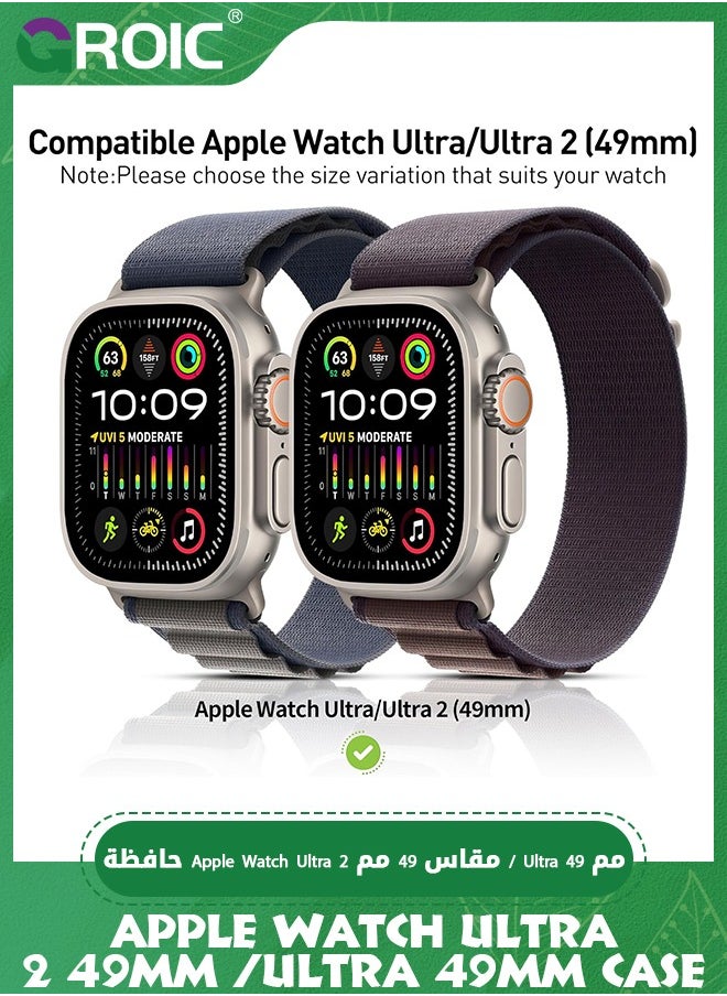 GROIC - 2 Pack for Apple Watch Ultra 2 / Ultra Screen Protector 49mm - 9H Tempered Glass + Alloy Frame Waterproof HD Glass Film for iWatch Ultra 49mm - Image 1