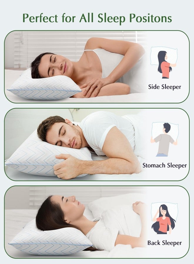 DIORIS Pillows Queen Size Set of 2, Cooling Bed Pillows for Sleeping, Breathable Down Alternative Microfiber Fill, 18 x 29 Inches, Medium Soft for Back Side Stomach Sleepers, Hypoallergenic - Image 3
