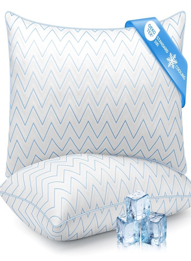 DIORIS Pillows Queen Size Set of 2, Cooling Bed Pillows for Sleeping, Breathable Down Alternative Microfiber Fill, 18 x 29 Inches, Medium Soft for Back Side Stomach Sleepers, Hypoallergenic - Image 1