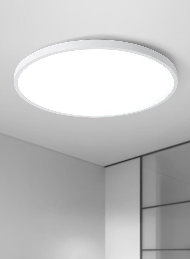 YATAI LIGHTING 23cm Round LED Ceiling Panel Light, 24W Slim Flush Mount Fixture with Switch Control, Adjustable 3000K to 6000K Colors, White LED Ceiling Lamp for Bedroom, Dining, Library - Image 1