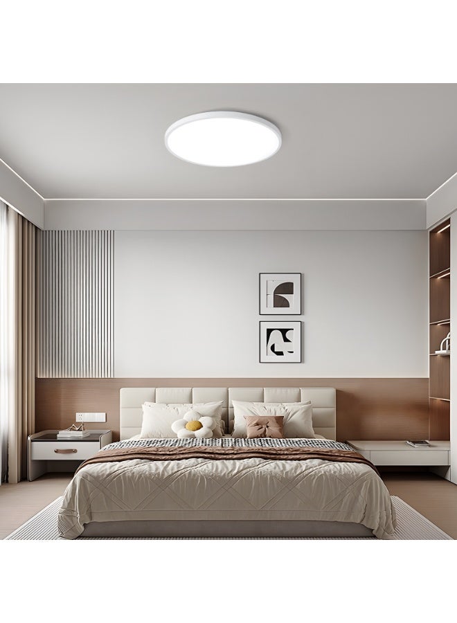 YATAI LIGHTING 23cm Round LED Ceiling Panel Light, 24W Slim Flush Mount Fixture with Switch Control, Adjustable 3000K to 6000K Colors, White LED Ceiling Lamp for Bedroom, Dining, Library - Image 5
