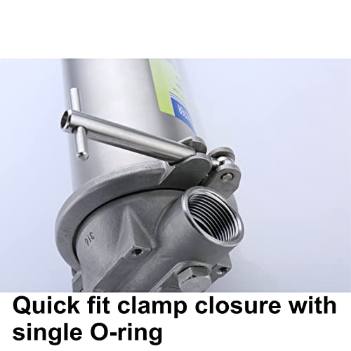Amwater 304 Stainless Steel Filter Housing for Filter Cartridge, Water Filter Housing for Whole House Water Purification of Stainless Steel 304 (10" C Housing-1 NPT) - Image 3