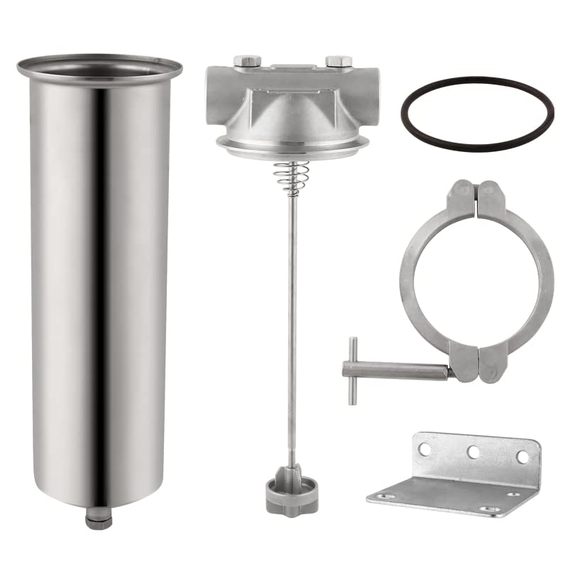 Amwater 304 Stainless Steel Filter Housing for Filter Cartridge, Water Filter Housing for Whole House Water Purification of Stainless Steel 304 (10" C Housing-1 NPT) - Image 2
